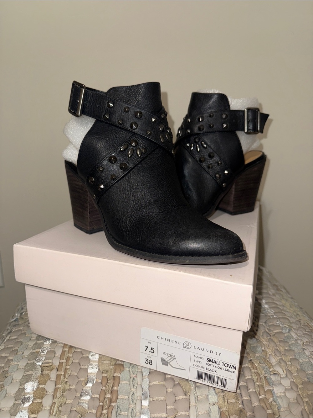 Black Leather Booties